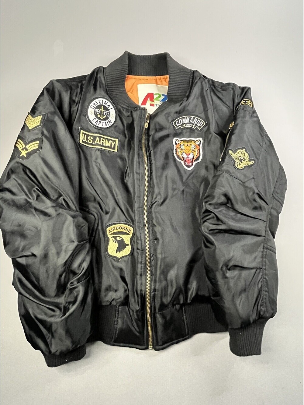 A2Z Trend Satin Airborne Bomber Jacket US Army Boys 13